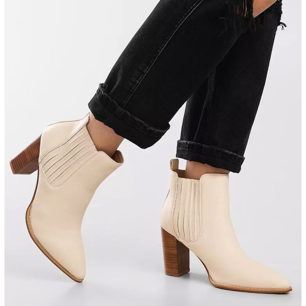 Oasis Society 6.5 Womens Pointed Almond Toe Slip On Calf Boot Coastal Cowgirl
